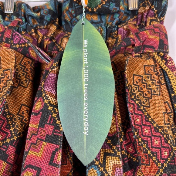 FARM RIO NWT Yawanawa Stripes Paperbag Pants Beaded Anthropologie New Small - Picture 5 of 11